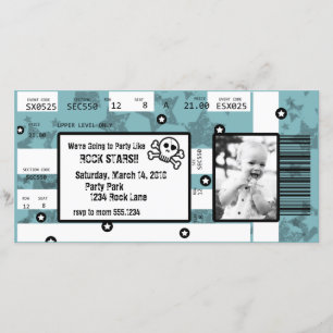 Rock Star Ticket Invitation or Thank You Card
