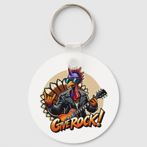 Rock Star Turkey Keychain