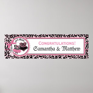 Rock Star Tutu Baby Shower Banner for Twin Girls Poster