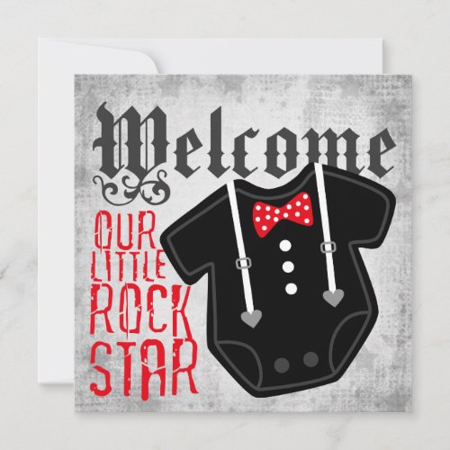 Rock Star Tux Birth Announcements
