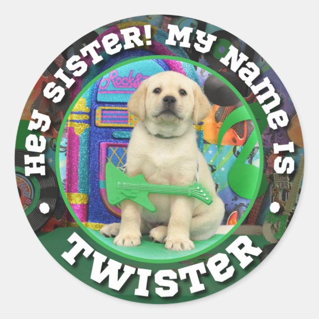 Rock Star Twister (Hey Sister Version) Classic Round Sticker (Front)