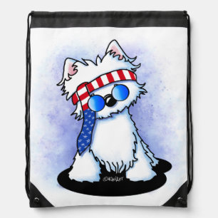 Rock Star Westie Drawstring Backpack