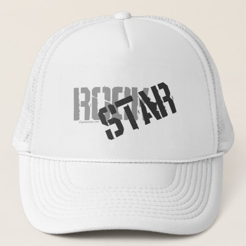 Rock Star White Truckers Hat Mesh Hat