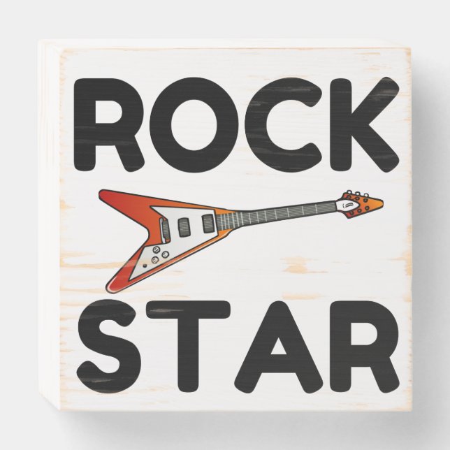 Rock Star Wooden Box Sign (Front Horizontal)