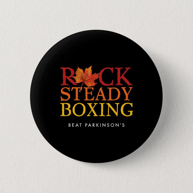 Rock Steady Boxing Autumn Leaf  Button (Front)