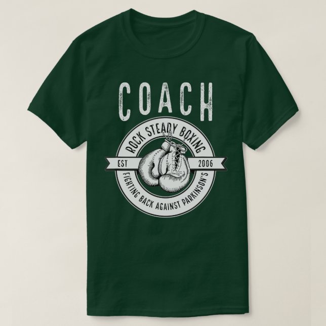 Rock Steady Boxing Coach Fight Parkinsons  T-Shirt (Design Front)