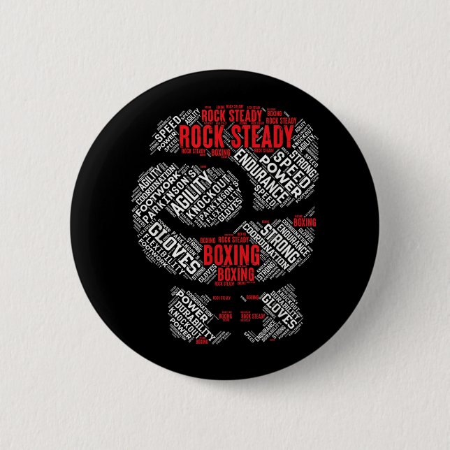 Rock Steady Boxing Glove Parkinsons  Button (Front)