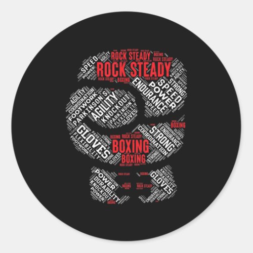 Rock Steady Boxing Glove Parkinsons  Classic Round Sticker