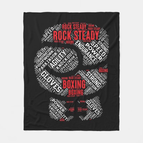 Rock Steady Boxing Glove Parkinsons  Fleece Blanket