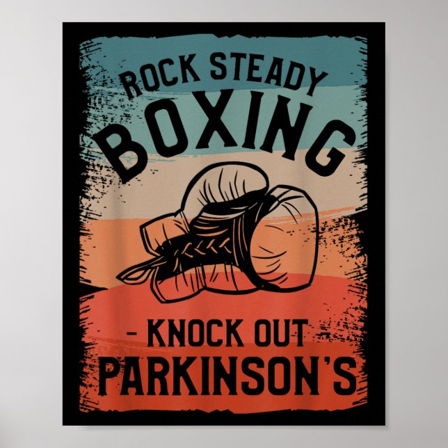 Rock Steady Boxing Knock Out Parkinsons Awareness  Poster (Front)