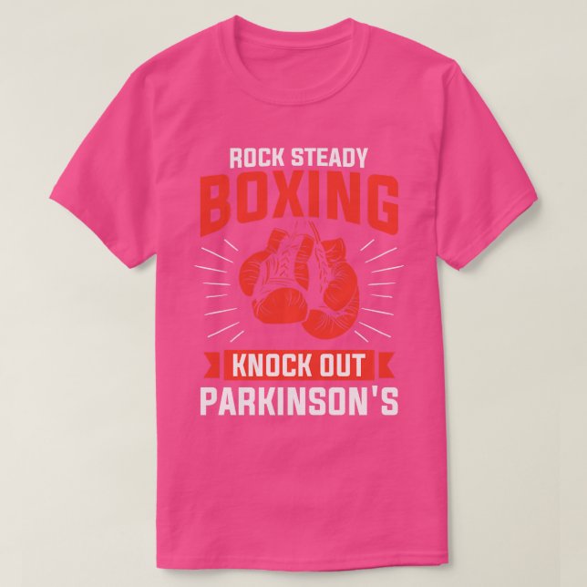 Rock Steady Boxing Knock Out Parkinsons Boxer Long T-Shirt (Design Front)