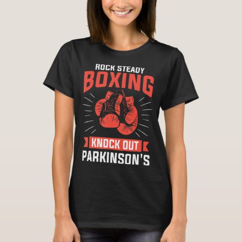 Rock Steady Boxing Knock Out Parkinsons Boxer  T_Shirt
