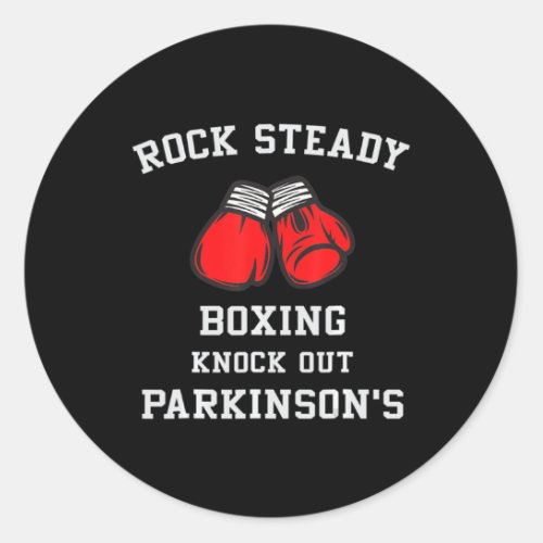 Rock Steady Boxing Knock Out Parkinsons  Classic Round Sticker