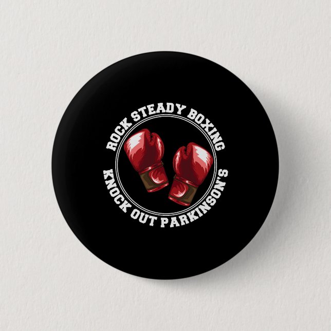 Rock Steady Boxing Knock Out Parkinsons Fighter Re Button (Front)