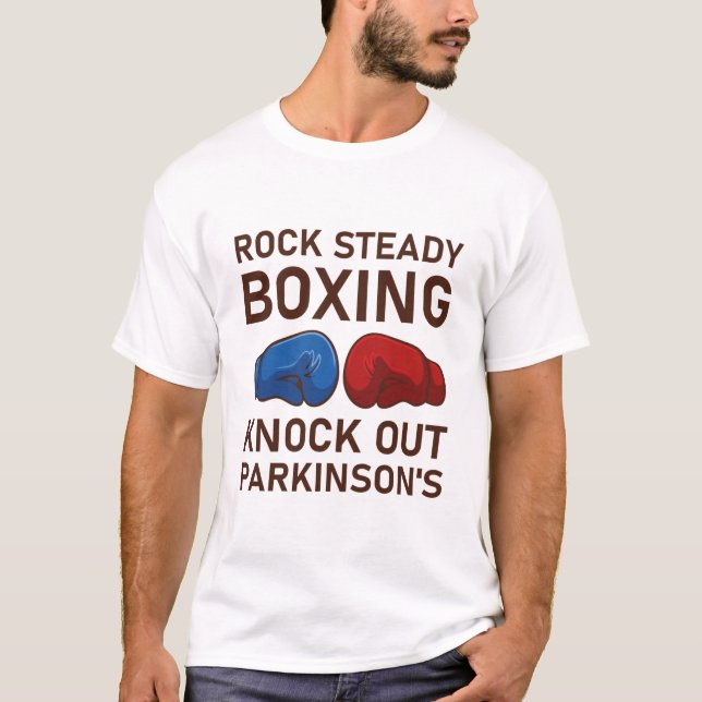 Rock Steady Boxing Knock out Parkinson's T-Shirt (Front)