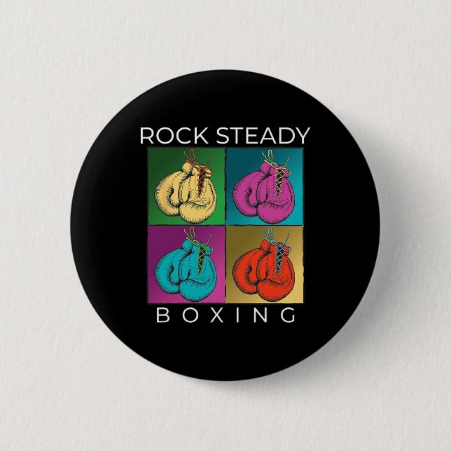Rock Steady Boxing Multi-color Gloves  Button (Front)