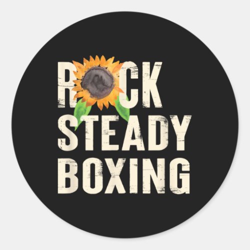 Rock Steady Boxing Sunflower Summer Edition Men Wo Classic Round Sticker