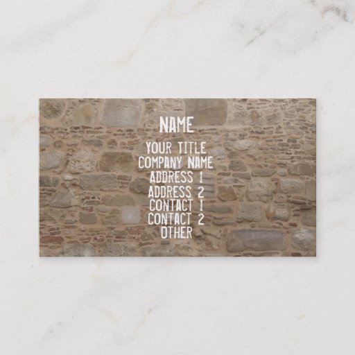 Customizable Rock &amp; Stone Wall Business Card Template
