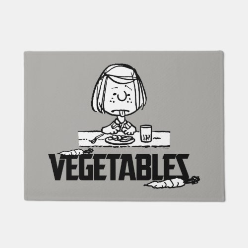 Rock Tees  Peppermint Patty Hates Vegetables Doormat