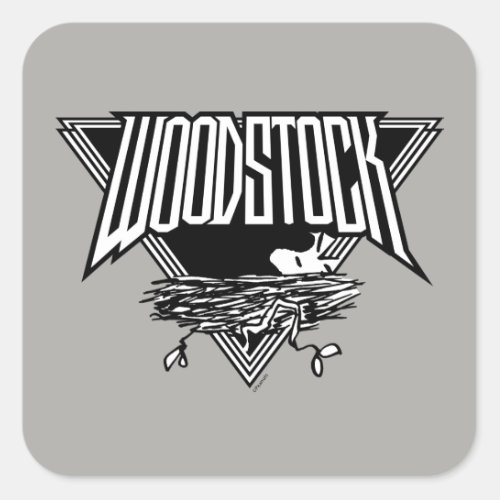 Rock Tees  Rock Woodstock Square Sticker