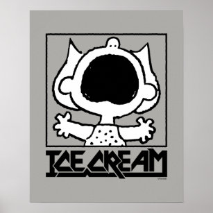 Snoopy Eating Ice Cream Poster