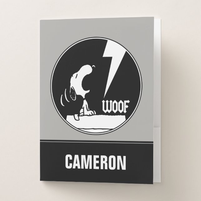 Rock Tees | Snoopy Howling | Add Your Name Pocket Folder (Front)