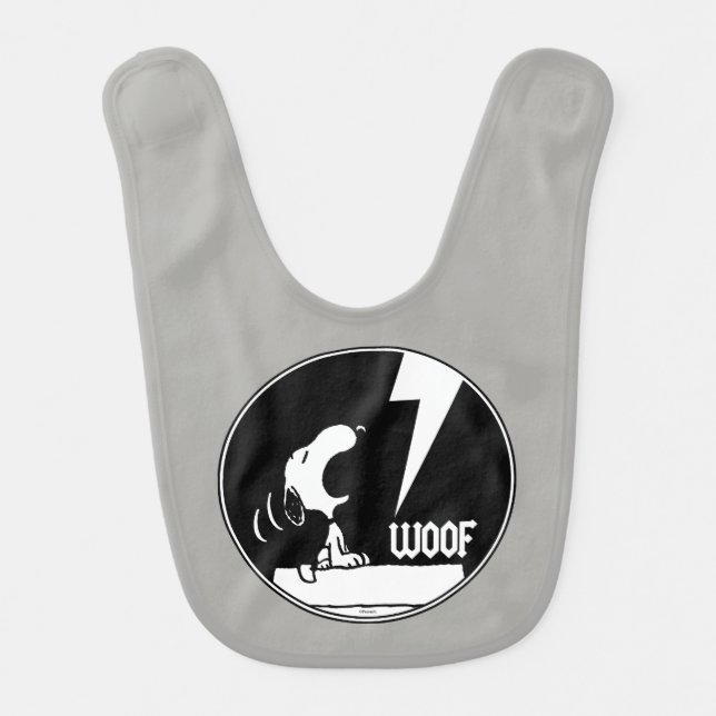 Rock Tees | Snoopy Howling Baby Bib (Front)