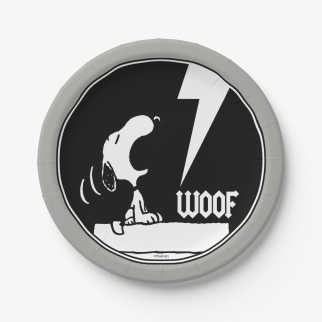 Rock Tees | Snoopy Howling Paper Plates (Front)