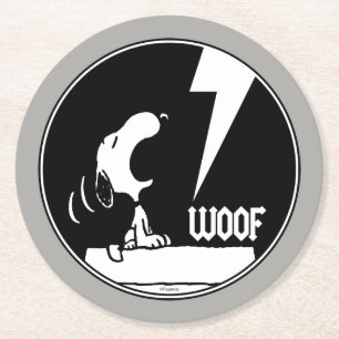 Rock Tees Snoopy Howling Round Paper Coaster