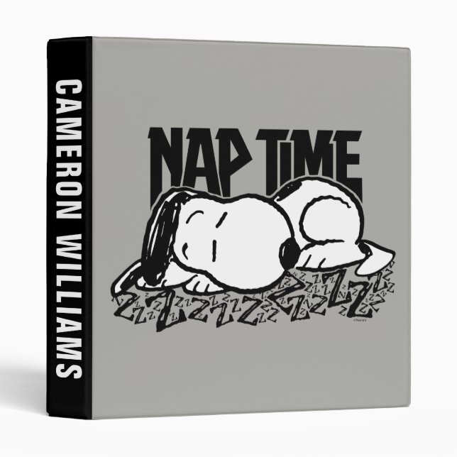 Rock Tees | Snoopy Nap Time | Add Your Name 3 Ring Binder (Front/Spine)