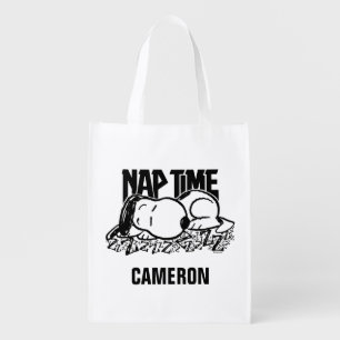 Rock Tees Snoopy Nap Time Add Your Name Grocery Bag