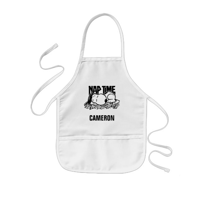 Rock Tees | Snoopy Nap Time | Add Your Name Kids' Apron (Front)