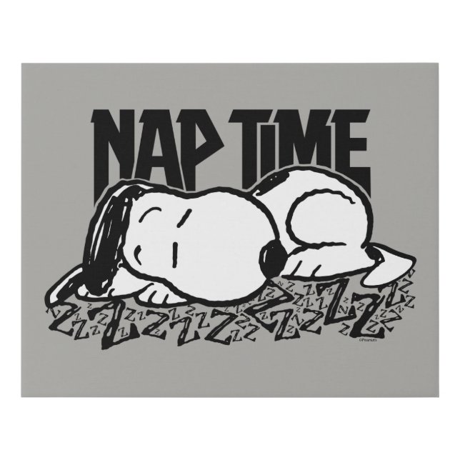 Rock Tees | Snoopy Nap Time Faux Canvas Print (Front)