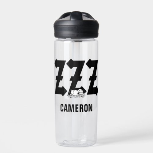 Rock Tees  Snoopy Nap Time ZZZ  Add Your Name Water Bottle