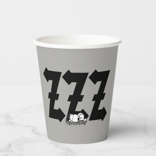 Rock Tees  Snoopy Nap Time ZZZ Paper Cups