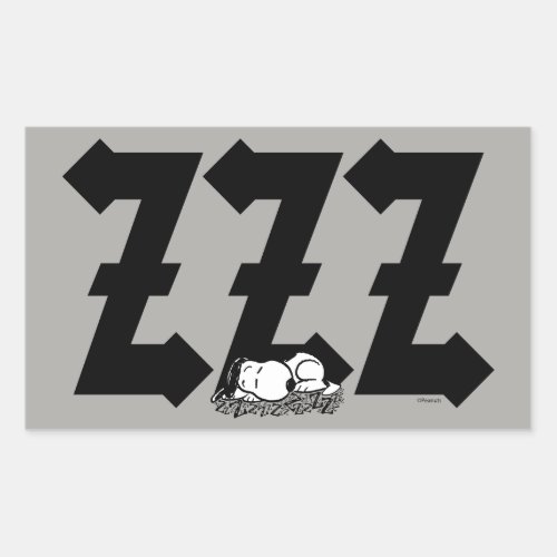 Rock Tees  Snoopy Nap Time ZZZ Rectangular Sticker