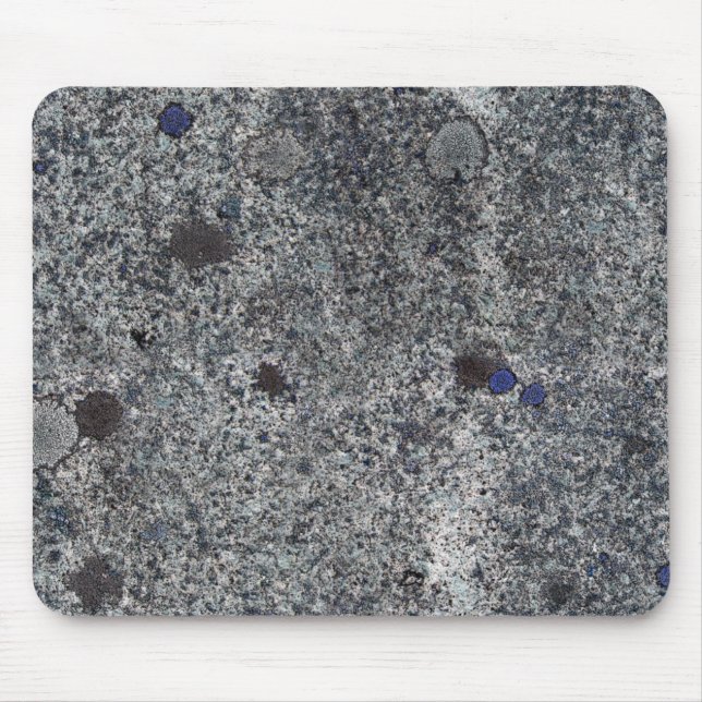 Rock Texture Grey Granite with Blue Details Mouse Pad (Front)