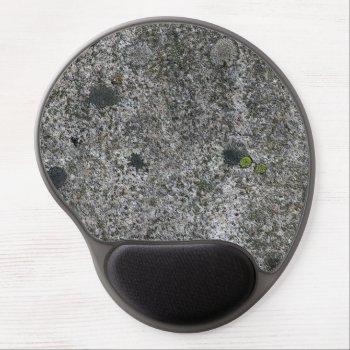 Rock Texture Grey Granite With Moss Gel Mouse Pad by KreaturRock at Zazzle