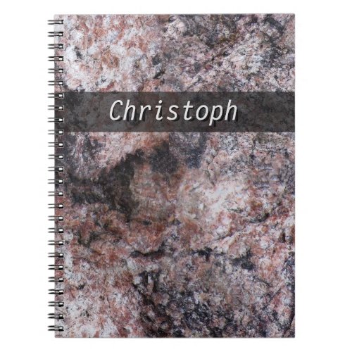 Rock Texture Pinkish with any Text Notebook