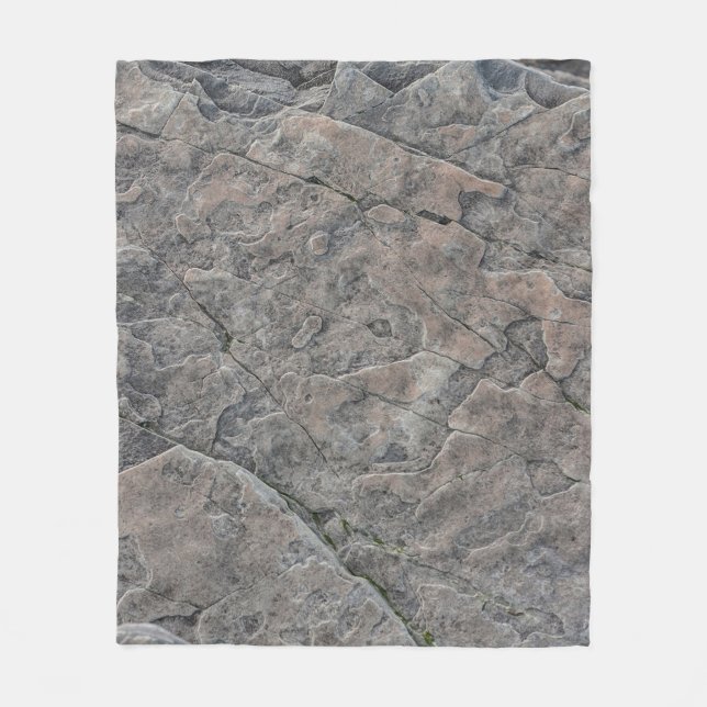 Rock texture stone surface fleece blanket (Front)