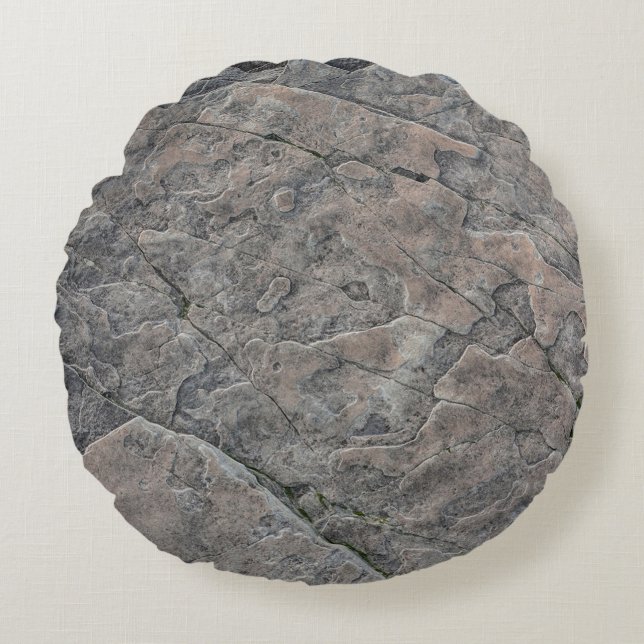 Rock texture stone surface round pillow (Front)