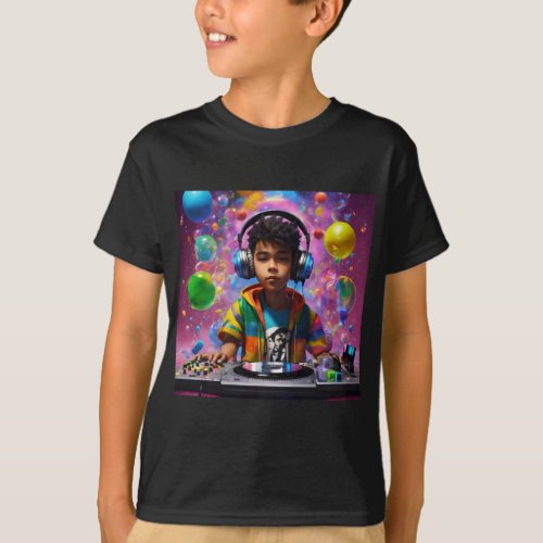 Rock the Beat DJ Style Kids T_Shirt