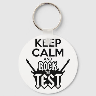 Rock The Test Day Teacher Testing Idea School  Keychain