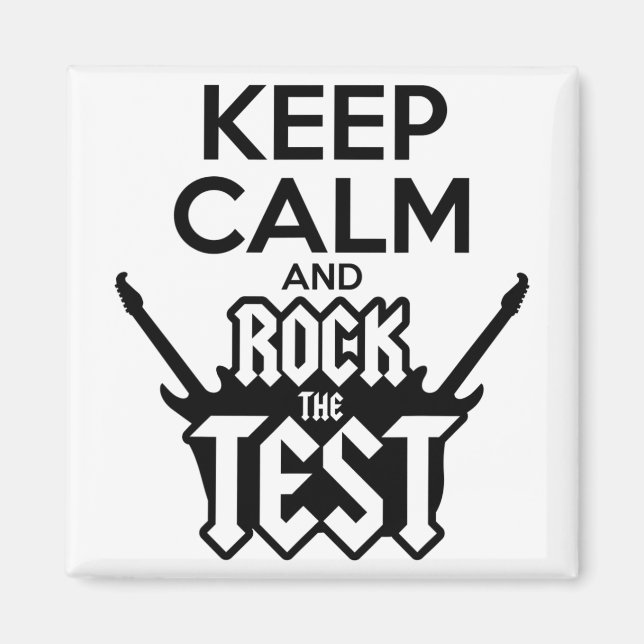 Rock The Test Day Teacher Testing Idea School  Magnet (Front)