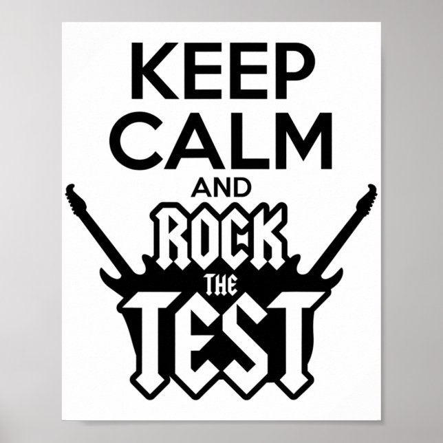 Rock The Test Day Teacher Testing Idea School  Poster (Front)