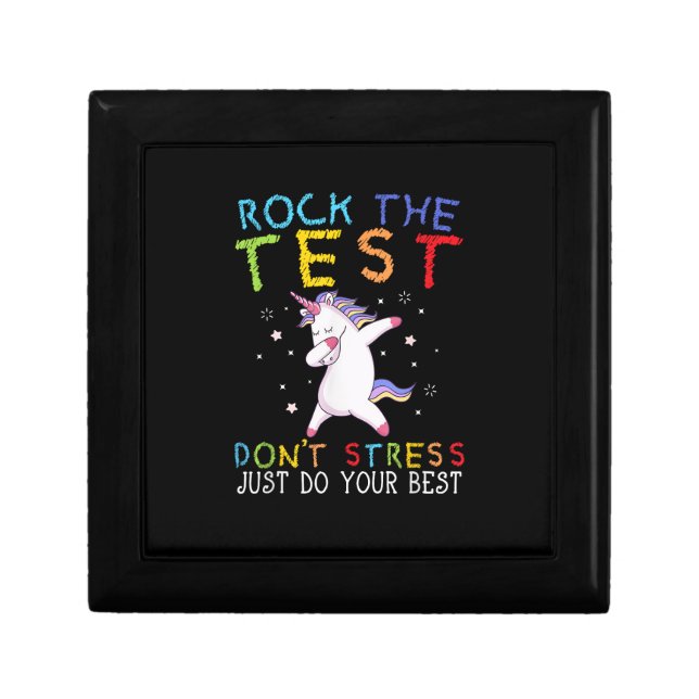 Rock The Test Funny School Professor Teacher Joke  Gift Box (Front)