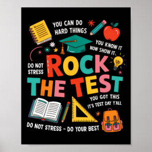 Rock The Test Funny Testing Day Teacher Student Te Poster