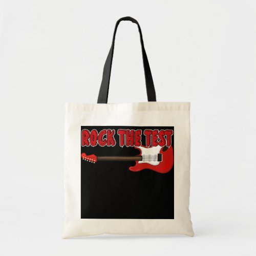 Rock The Test Guitar Teacher Test Day Testing Day Tote Bag