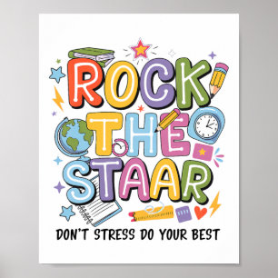 Rock The Test Staar Day Teacher Motivational Testi Poster