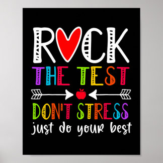 Rock The Test Teacher Test Day Testing Day Funny Poster